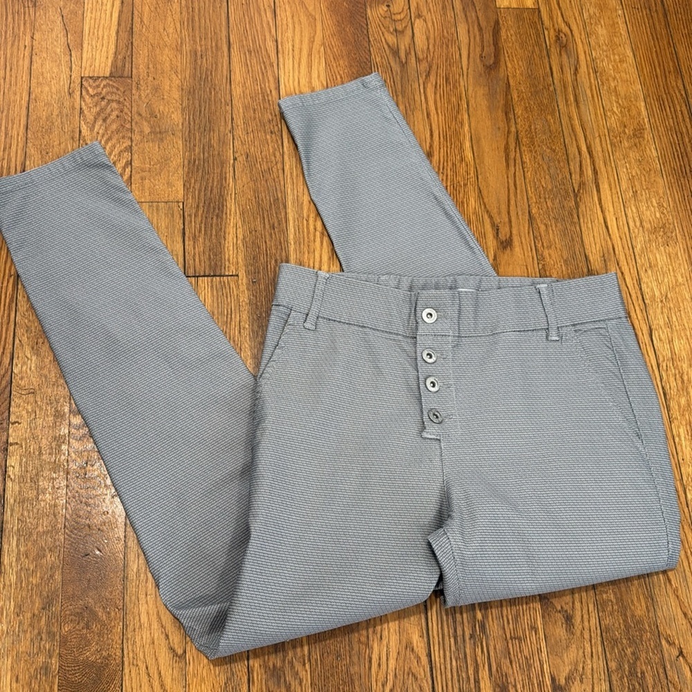 Bevy Flog Nora check gray button trouser pants size 30